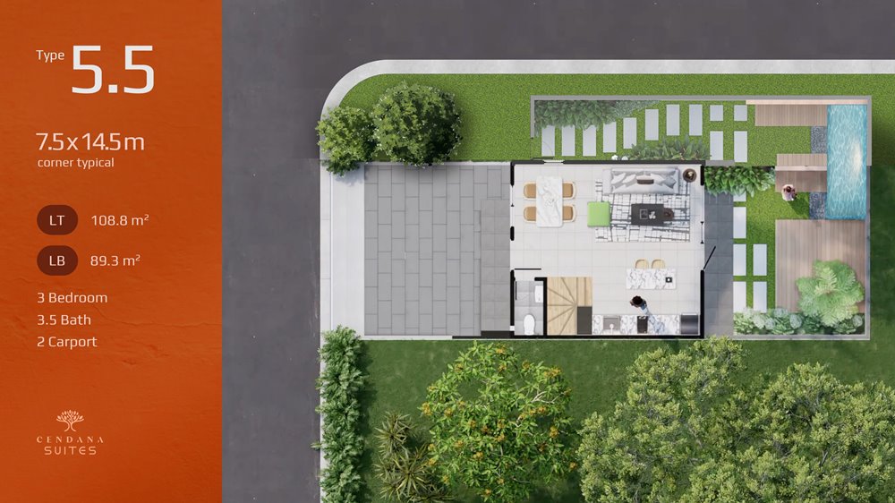 cendana suites at diponegoro tipe 5.5 corner