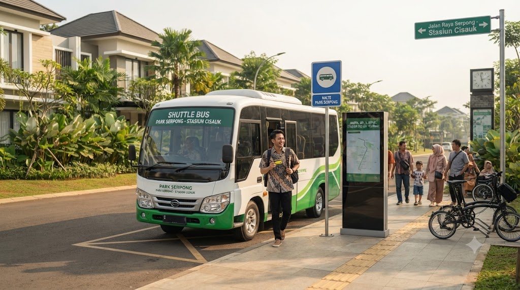 Jarak Tempuh Park Serpong ke Stasiun KRL Terdekat (Cisauk/Parung Panjang)