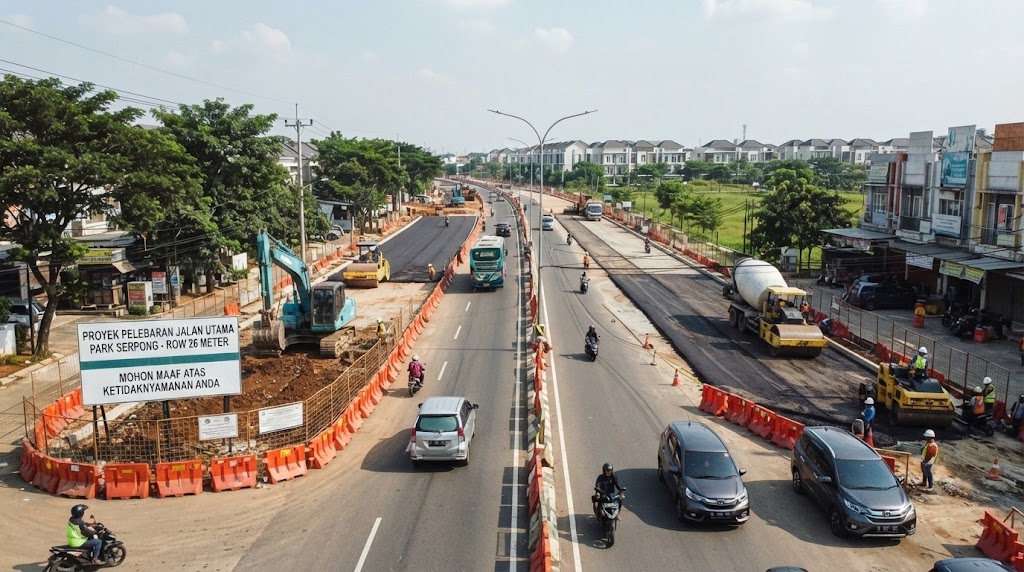 Rencana Pelebaran Jalan Utama Sekitar Park Serpong (ROW 26 Meter)
